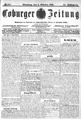 Coburger Zeitung Dienstag 3. Oktober 1916