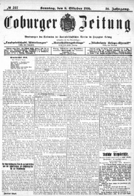 Coburger Zeitung Sonntag 8. Oktober 1916