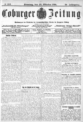 Coburger Zeitung Sonntag 29. Oktober 1916