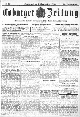 Coburger Zeitung Freitag 3. November 1916