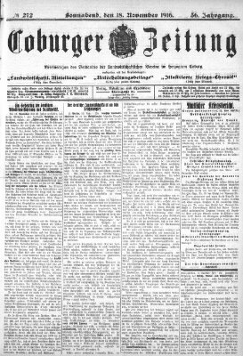 Coburger Zeitung Samstag 18. November 1916