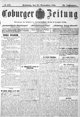 Coburger Zeitung Sonntag 19. November 1916