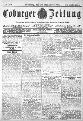 Coburger Zeitung Dienstag 28. November 1916