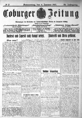 Coburger Zeitung Donnerstag 4. Januar 1917