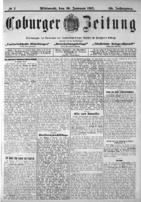 Coburger Zeitung Mittwoch 10. Januar 1917