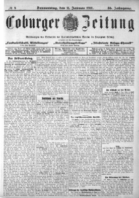 Coburger Zeitung Donnerstag 11. Januar 1917