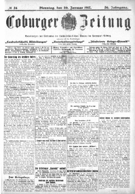 Coburger Zeitung Dienstag 30. Januar 1917