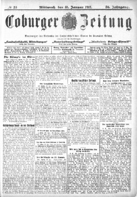 Coburger Zeitung Mittwoch 31. Januar 1917