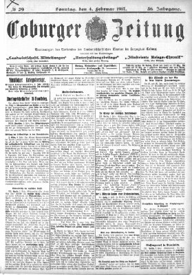 Coburger Zeitung Sonntag 4. Februar 1917