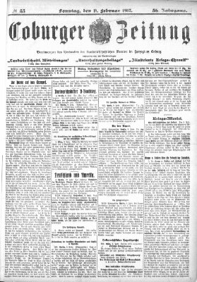 Coburger Zeitung Sonntag 11. Februar 1917