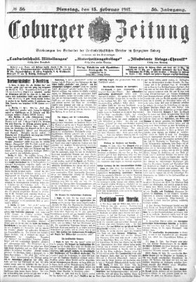 Coburger Zeitung Dienstag 13. Februar 1917