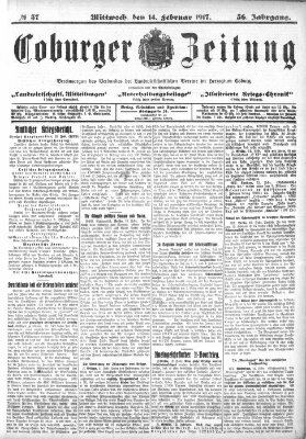 Coburger Zeitung Mittwoch 14. Februar 1917