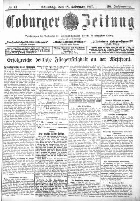 Coburger Zeitung Sonntag 18. Februar 1917