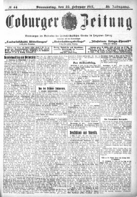 Coburger Zeitung Donnerstag 22. Februar 1917