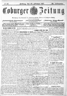 Coburger Zeitung Freitag 23. Februar 1917