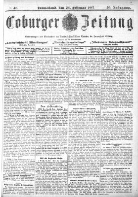 Coburger Zeitung Samstag 24. Februar 1917