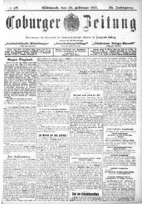 Coburger Zeitung Mittwoch 28. Februar 1917