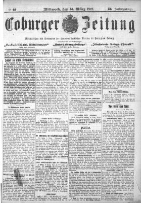 Coburger Zeitung Mittwoch 14. März 1917