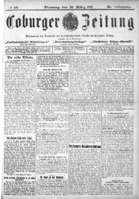 Coburger Zeitung Dienstag 20. März 1917