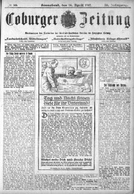 Coburger Zeitung Samstag 14. April 1917