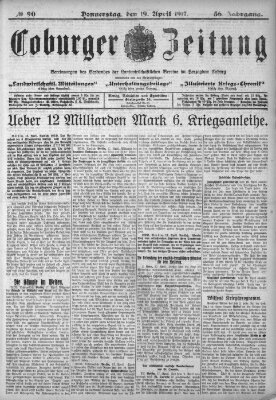 Coburger Zeitung Donnerstag 19. April 1917