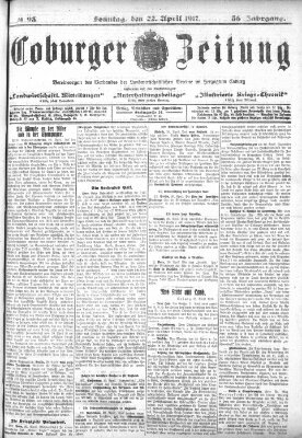 Coburger Zeitung Sonntag 22. April 1917