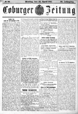 Coburger Zeitung Montag 23. April 1917