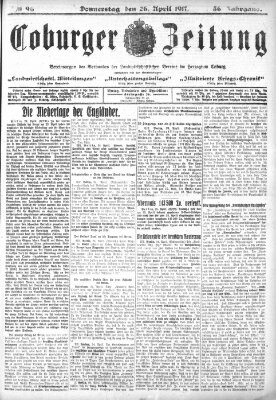 Coburger Zeitung Donnerstag 26. April 1917