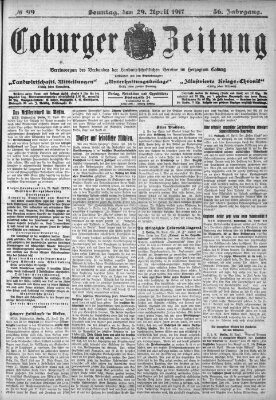 Coburger Zeitung Sonntag 29. April 1917