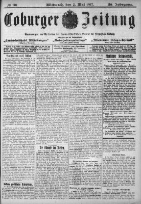 Coburger Zeitung Mittwoch 2. Mai 1917