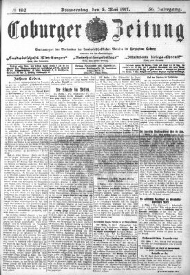 Coburger Zeitung Donnerstag 3. Mai 1917