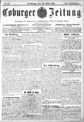 Coburger Zeitung Sonntag 13. Mai 1917