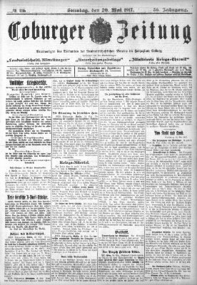 Coburger Zeitung Sonntag 20. Mai 1917