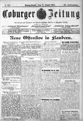 Coburger Zeitung Samstag 9. Juni 1917