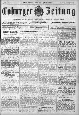 Coburger Zeitung Samstag 23. Juni 1917