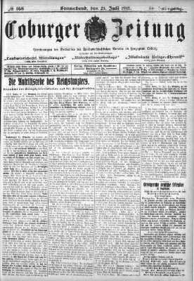 Coburger Zeitung Samstag 21. Juli 1917