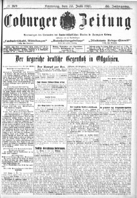 Coburger Zeitung Sonntag 22. Juli 1917