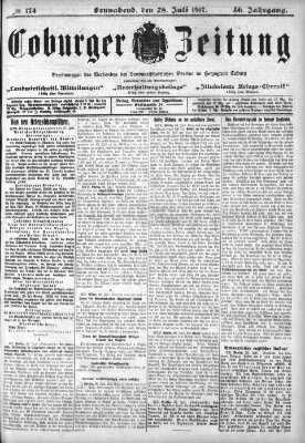 Coburger Zeitung Samstag 28. Juli 1917