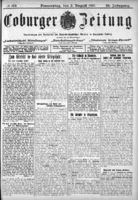 Coburger Zeitung Donnerstag 2. August 1917