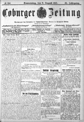 Coburger Zeitung Donnerstag 9. August 1917