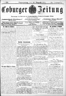 Coburger Zeitung Donnerstag 16. August 1917