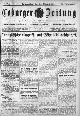 Coburger Zeitung Donnerstag 23. August 1917