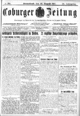 Coburger Zeitung Samstag 25. August 1917