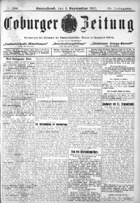 Coburger Zeitung Samstag 1. September 1917