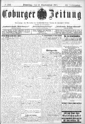 Coburger Zeitung Sonntag 2. September 1917