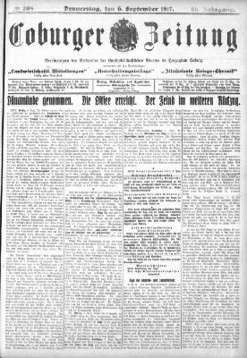 Coburger Zeitung Donnerstag 6. September 1917