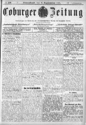 Coburger Zeitung Samstag 8. September 1917