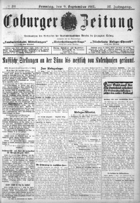 Coburger Zeitung Sonntag 9. September 1917