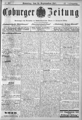 Coburger Zeitung Sonntag 16. September 1917