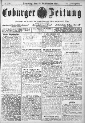 Coburger Zeitung Dienstag 18. September 1917